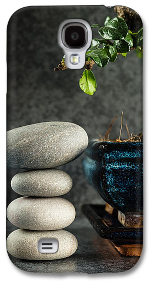 Bonsai Galaxy S4 Case featuring the photograph Zen Stones And Bonsai Tree by Marco Oliveira