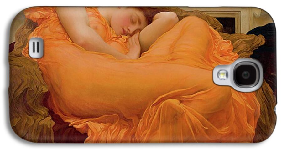 Victorian Galaxy S4 Case featuring the painting Flaming June by Frederic Leighton