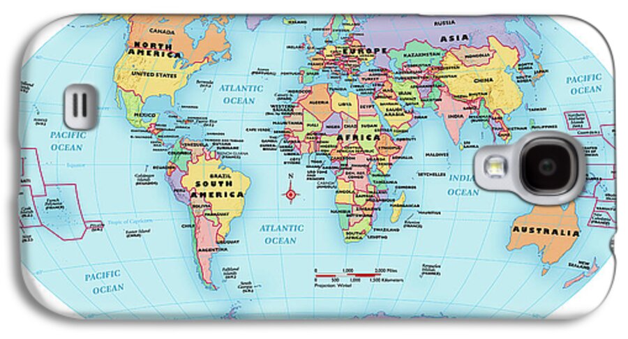 World Map, Continent And Country Labels by Globe Turner, Llc