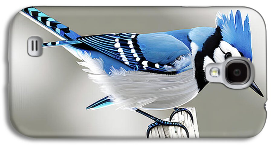 Bird Galaxy S4 Case featuring the digital art Blue Jay by Stephen Younts