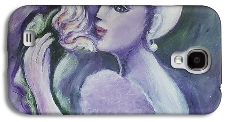 Lady White Hat Galaxy S4 Case featuring the painting Lady in White hat by Anya Heller