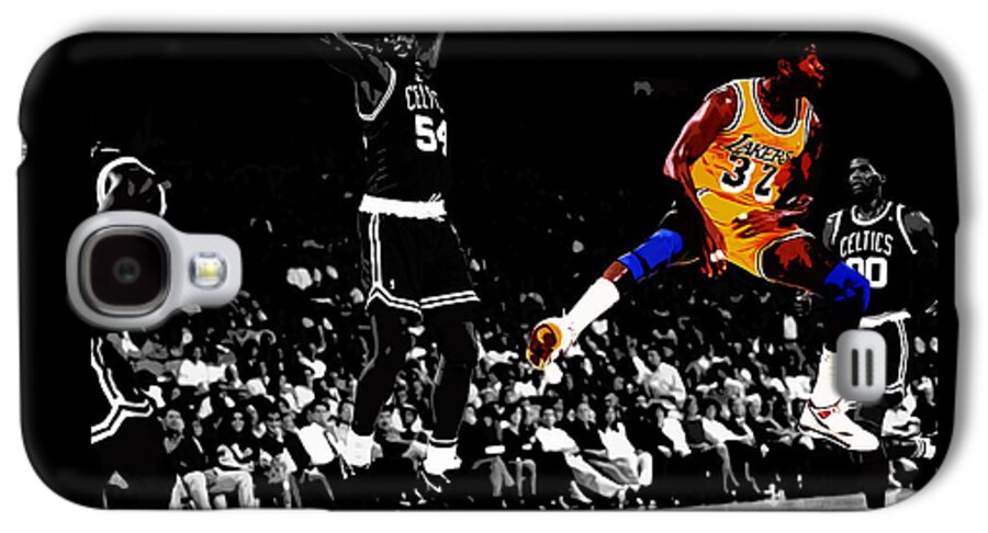 Magic Johnson Galaxy S4 Case featuring the mixed media No Look Pass by Brian Reaves