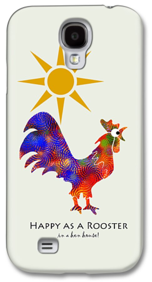 Rooster Galaxy S4 Case featuring the mixed media Rooster Pattern Art by Christina Rollo