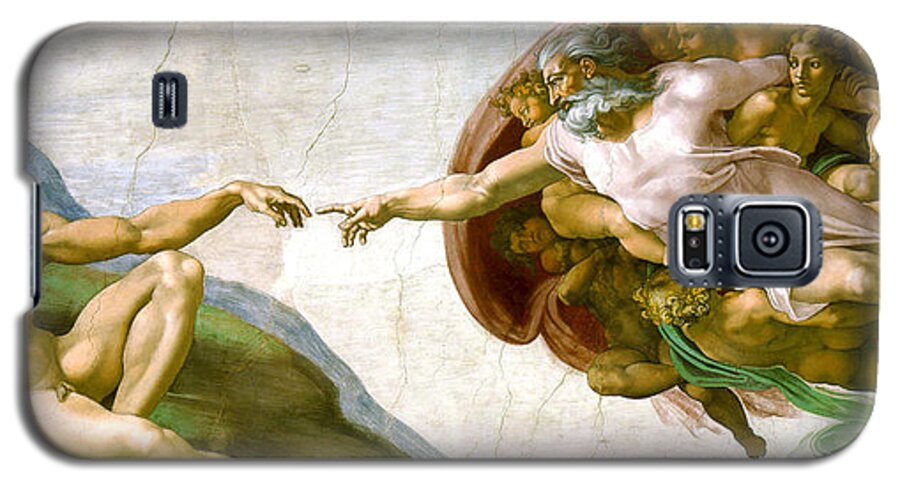 Michelangelo Di Lodovico Galaxy S5 Case featuring the painting  The Creation of Adam by Michelangelo di Lodovico Buonarroti Simoni