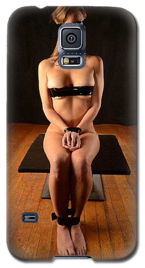 Female Galaxy S5 Case featuring the photograph 0098 Beautiful Nude Woman in Bondage Tape by Chris Maher