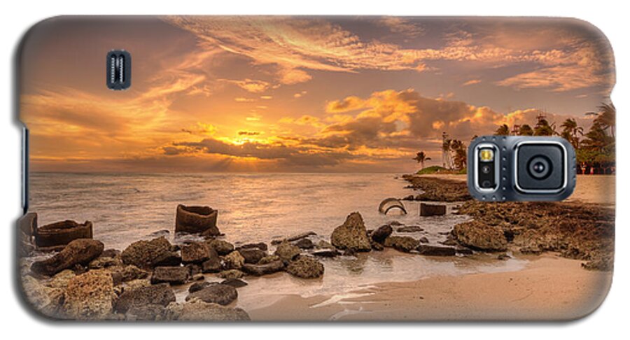 Sunset Galaxy S5 Case featuring the photograph Barbers point light house sunset #1 by Tin Lung Chao