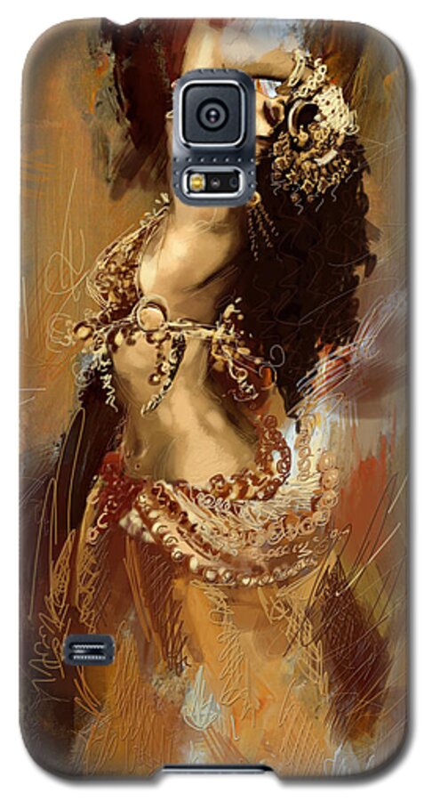 Belly Dance Art Galaxy S5 Case featuring the painting Abstract Belly Dancer 17 by Corporate Art Task Force