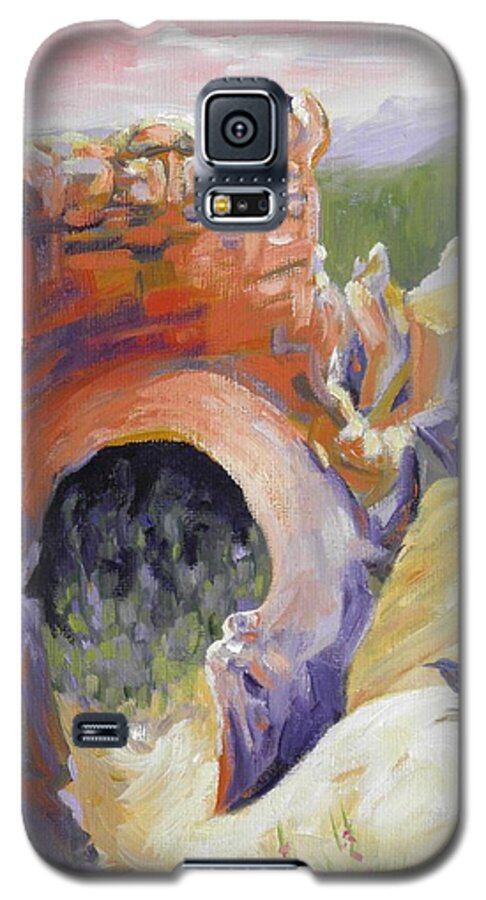 Crow Galaxy S5 Case featuring the painting Bryce Canyon Arch Utah #1 by Sharon Casavant