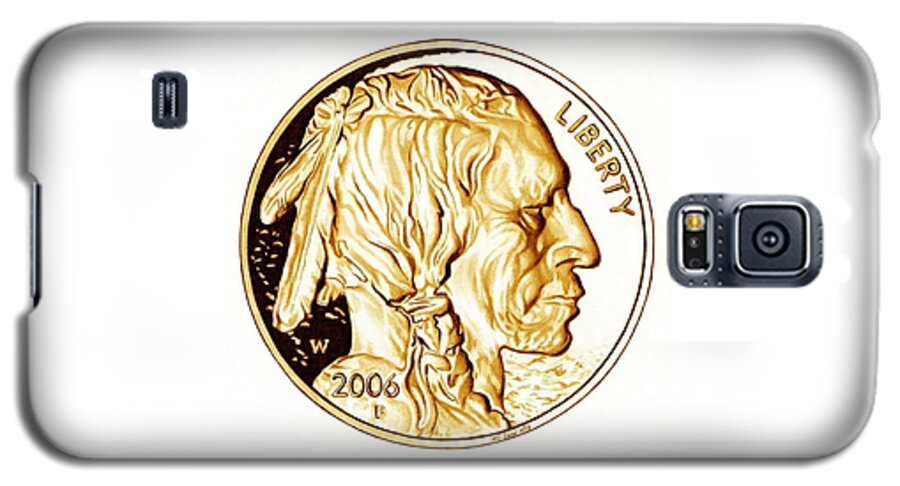 Coin Galaxy S5 Case featuring the drawing Buffalo Nickel #1 by Fred Larucci