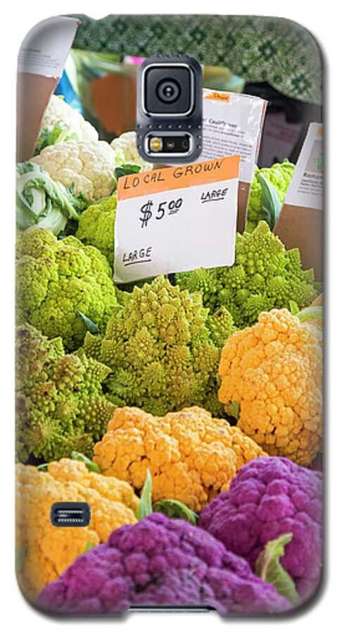Nobody Galaxy S5 Case featuring the photograph Cauliflower Market Stall #1 by Jim West