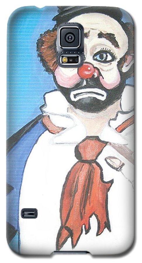 Clown Galaxy S5 Case featuring the painting Clown by Nora Shepley
