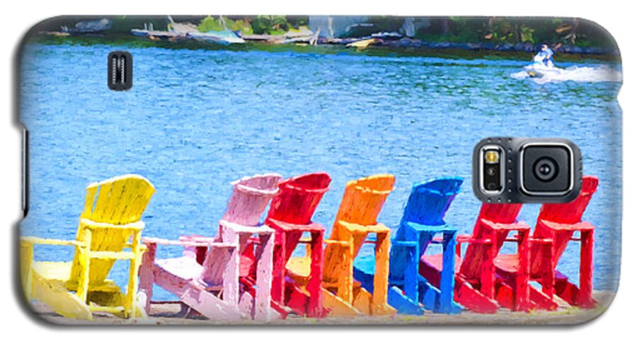 Colors Galaxy S5 Case featuring the photograph Colorful chairs #1 by Les Palenik