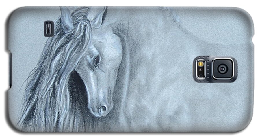 Equine Galaxy S5 Case featuring the painting Grey Horse by Laurianna Taylor