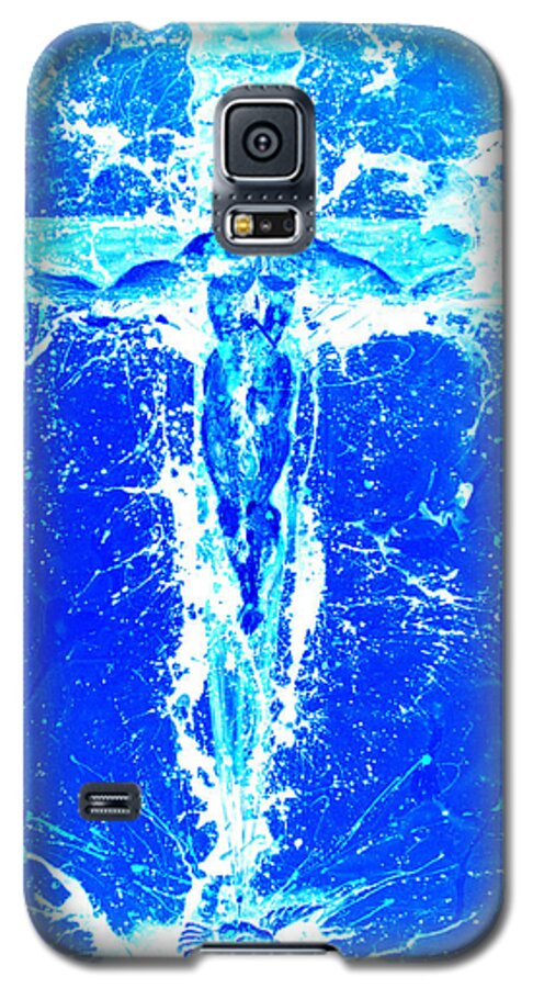 Giorgio Tuscani Galaxy S5 Case featuring the mixed media Holy Cross Unholy Sword #1 by Giorgio Tuscani