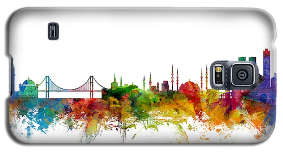 Istanbul Galaxy S5 Case featuring the digital art Istanbul Turkey Skyline #1 by Michael Tompsett