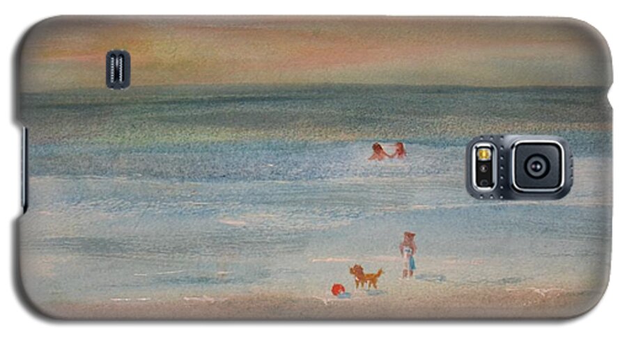 Sea Galaxy S5 Case featuring the painting Lets Play #1 by Denise Tomasura