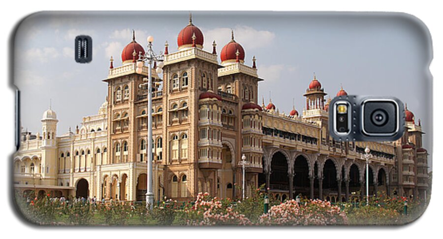 India Galaxy S5 Case featuring the digital art Maharaja's Palace and Garden India Mysore #1 by Carol Ailles