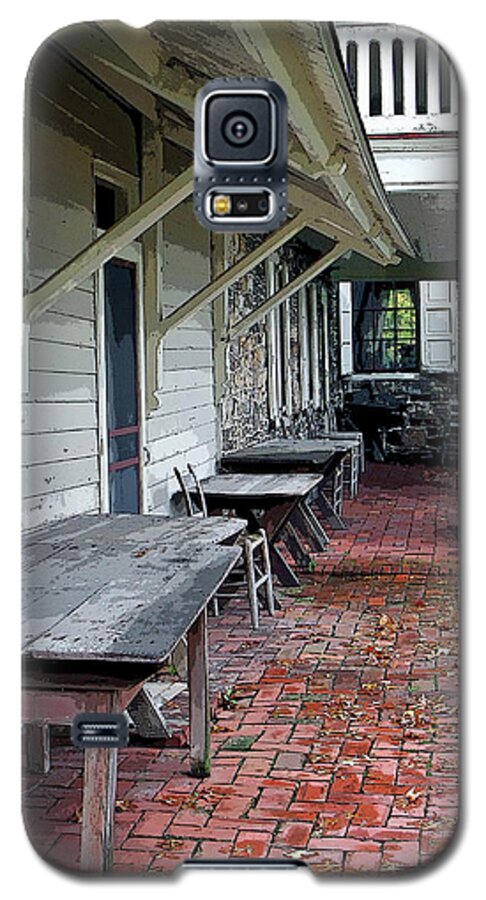 Historic Galaxy S5 Case featuring the photograph Secluded Portico by Geoff Crego