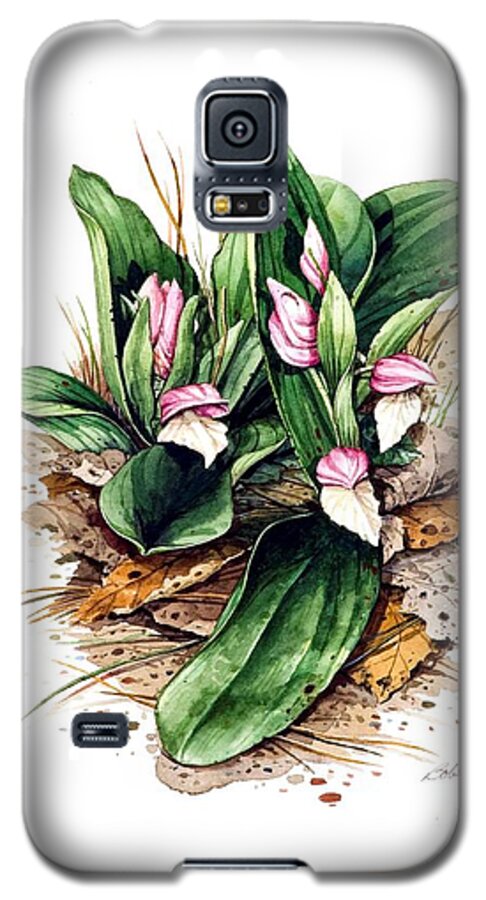 Wildflower Galaxy S5 Case featuring the painting Showy Orchis #2 by Bob George