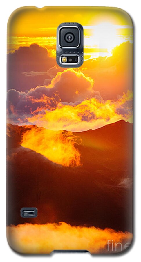 Haleakala National Park Galaxy S5 Case featuring the photograph Clouds at sunrise over Haleakala Crater Maui Hawaii USA #16 by Don Landwehrle