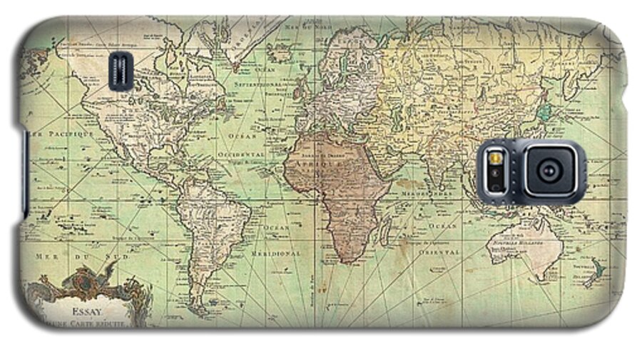  Galaxy S5 Case featuring the photograph 1778 Bellin Nautical Chart or Map of the World by Paul Fearn