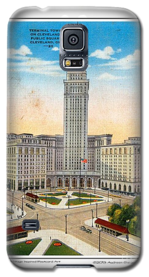Terminal Galaxy S5 Case featuring the digital art 1940s Terminal Tower Cleveland Ohio by Audreen Gieger