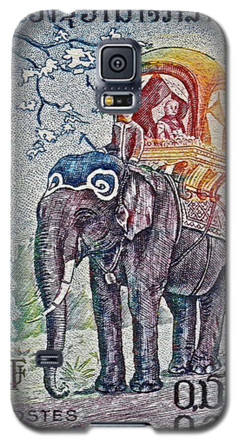 1958 Galaxy S5 Case featuring the photograph 1958 Laos Elephant Stamp by Bill Owen