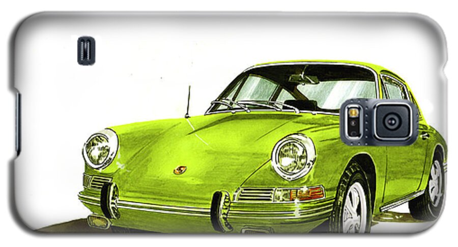 Watercolor Painting Of 1967 Porsche 911 Sportscar Galaxy S5 Case featuring the painting 1967 Porsche 911 by Jack Pumphrey