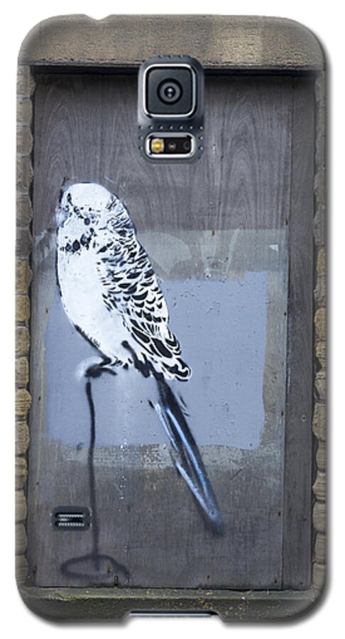 Grunge Galaxy S5 Case featuring the photograph Budgie graffiti #2 by Chris Smith