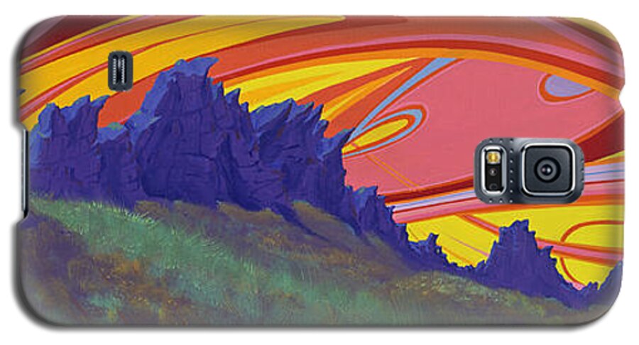 Colorado Landscape Galaxy S5 Case featuring the painting Fire Sky Over Devil's Backbone #2 by Alan Johnson