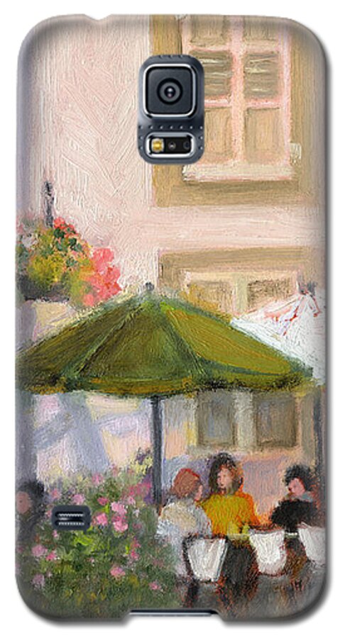 Cafe Galaxy S5 Case featuring the painting French Country Cafe Il by J Reifsnyder
