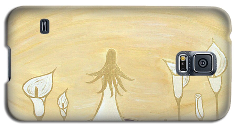 Lady Galaxy S5 Case featuring the painting Lilies Of The Field #2 by Angelina Tamez
