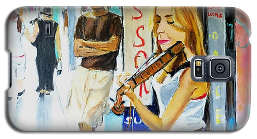 Urban Galaxy S5 Case featuring the painting Lone Audience #2 by Judy Kay