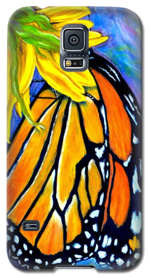 Monarch Butterfly Galaxy S5 Case featuring the pastel Natures Design  Pastel #2 by Antonia Citrino