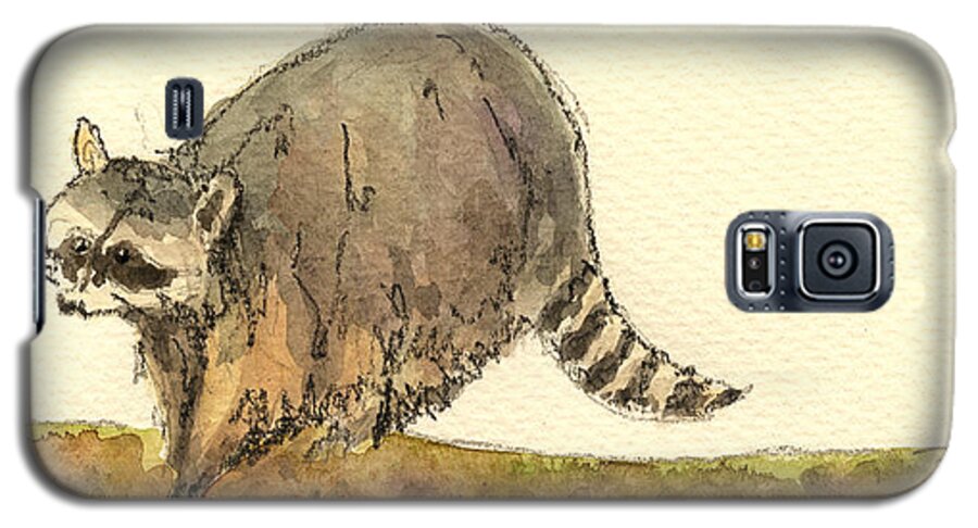 Raccoon Galaxy S5 Case featuring the painting Raccoon #3 by Juan Bosco