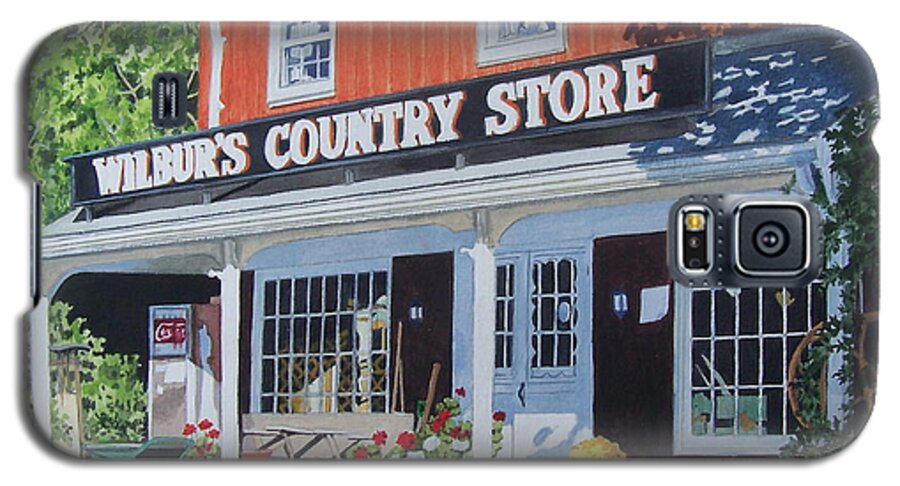 Red Galaxy S5 Case featuring the mixed media Wilbur's Country Store #3 by Constance Drescher