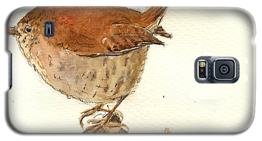 Wren Galaxy S5 Case featuring the painting Wren bird #3 by Juan Bosco