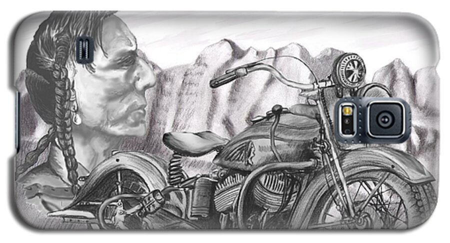 Motorcycle Galaxy S5 Case featuring the drawing 39 Scout by Terry Frederick
