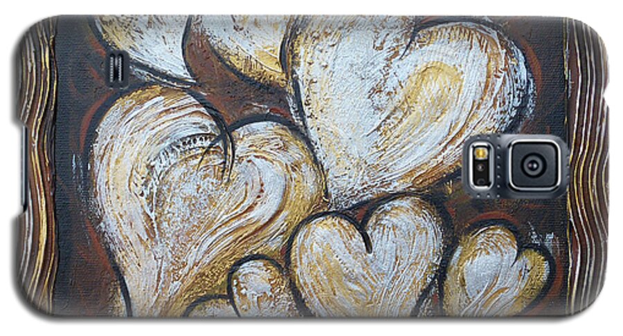 Heart Galaxy S5 Case featuring the painting Precious Hearts 301110 #4 by Selena Boron