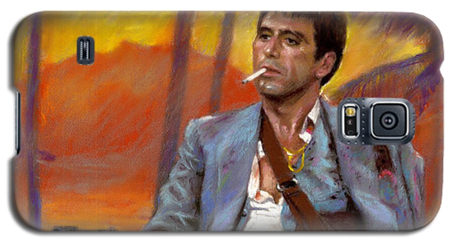 Scarface Galaxy S5 Case featuring the drawing Scarface #4 by Viola El