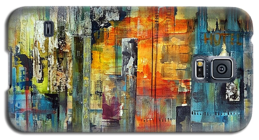 Cityscape Galaxy S5 Case featuring the painting Urban View #4 by Katie Black