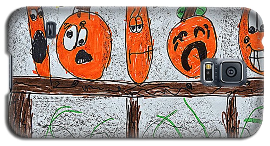 Pumpkins Galaxy S5 Case featuring the painting 5 Little Pumpkins by Greg Moores