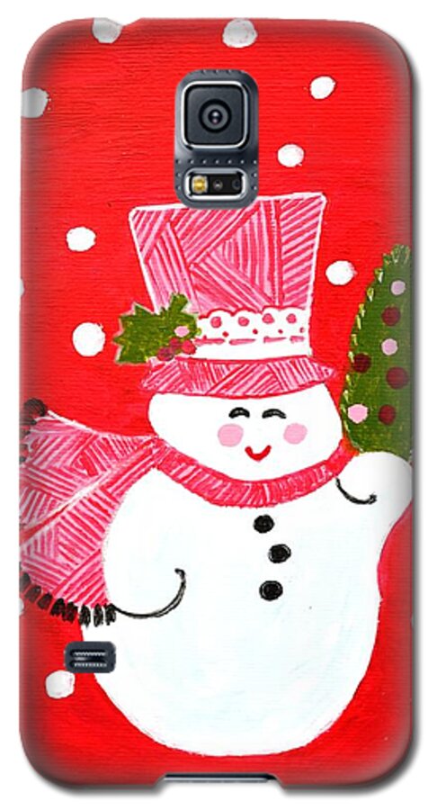 Merry Christmas Galaxy S5 Case featuring the painting Merry Christmas #7 by Magdalena Frohnsdorff