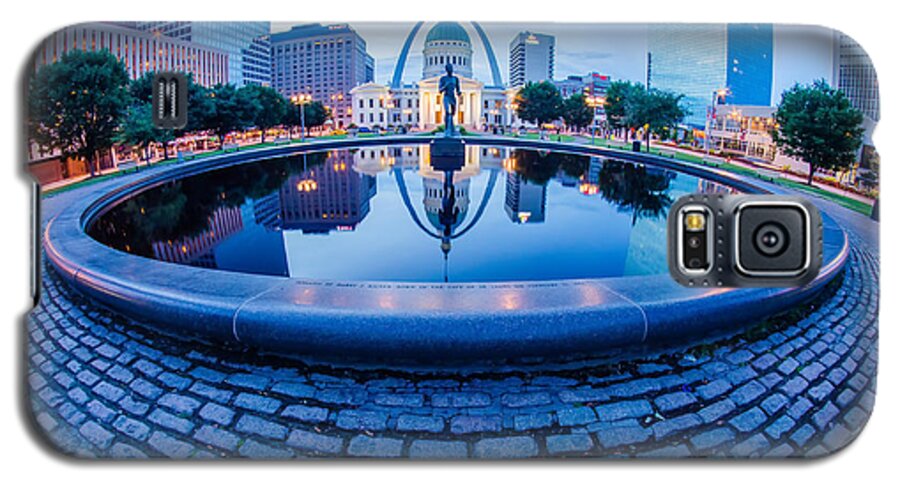 Arch Galaxy S5 Case featuring the photograph St. Louis downtown skyline buildings at night #6 by Alex Grichenko