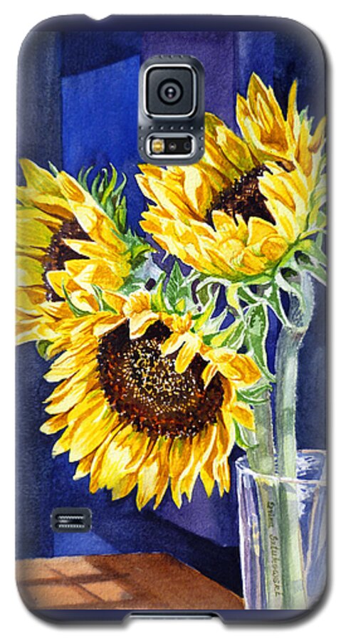 Sunflowers Galaxy S5 Case featuring the painting Sunflowers #4 by Irina Sztukowski