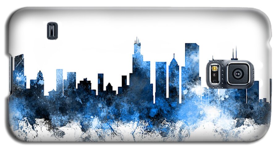 Chicago Galaxy S5 Case featuring the digital art Chicago Illinois Skyline #7 by Michael Tompsett