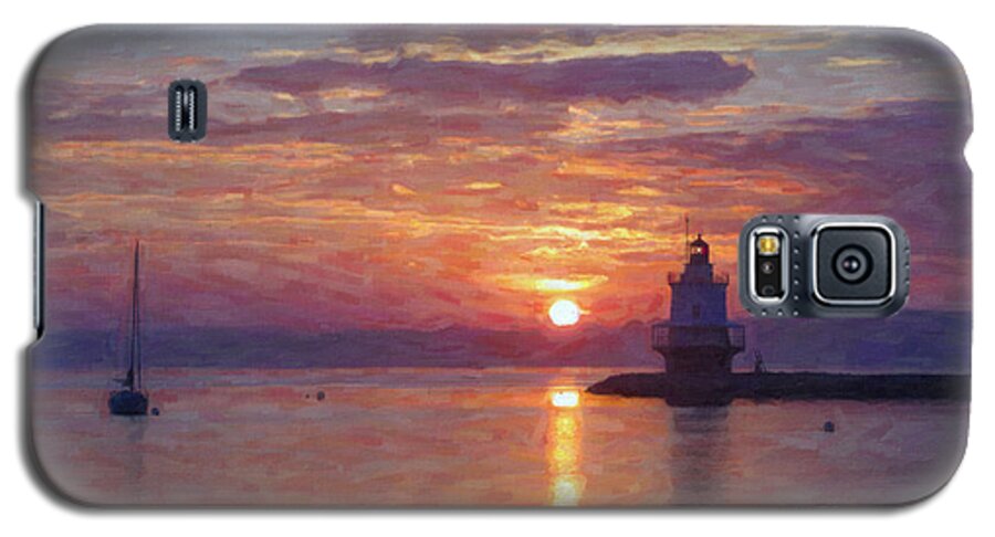 Lighthouse Galaxy S5 Case featuring the photograph Sunrise at Spring Point Lighthouse #9 by Diane Diederich