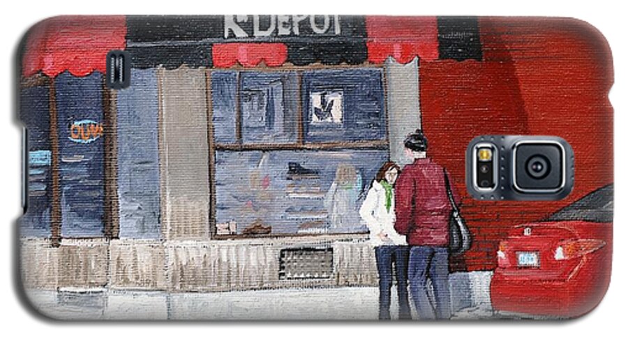 Verdun Galaxy S5 Case featuring the painting A Conversation Near Le Depot by Reb Frost