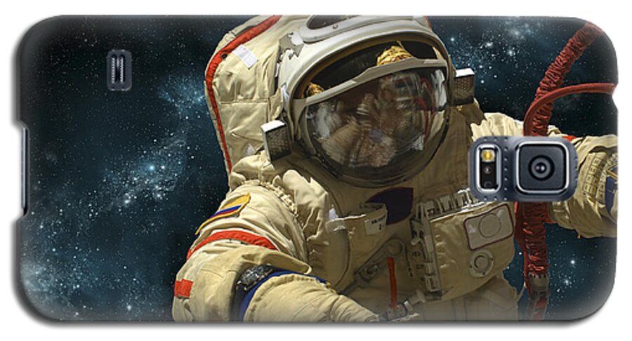 Astronaut Galaxy S5 Case featuring the photograph A Cosmonaut Against A Background by Marc Ward