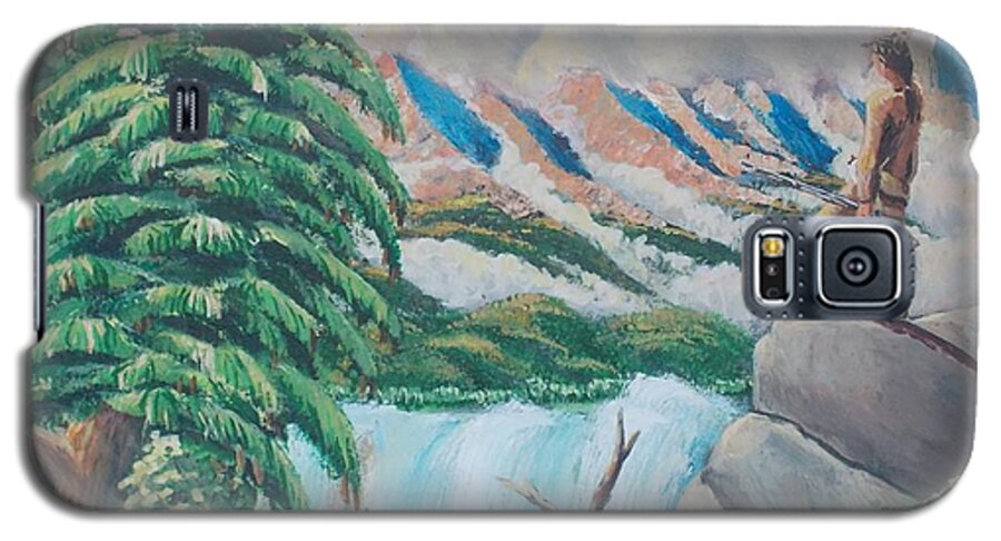 Land Scape Pitcher Indian American Eagle  Galaxy S5 Case featuring the painting A free place by Carey MacDonald